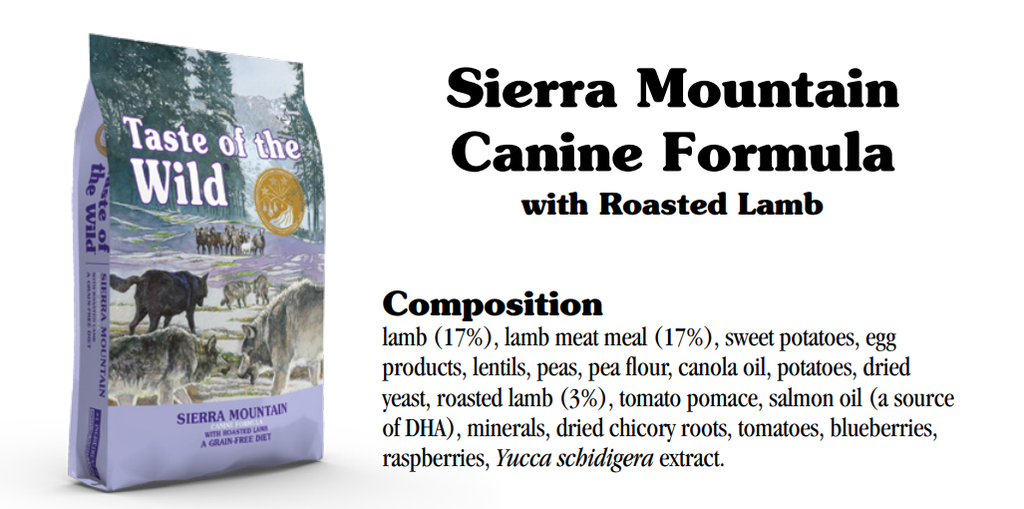 Canine formula by clearance taste of the wild